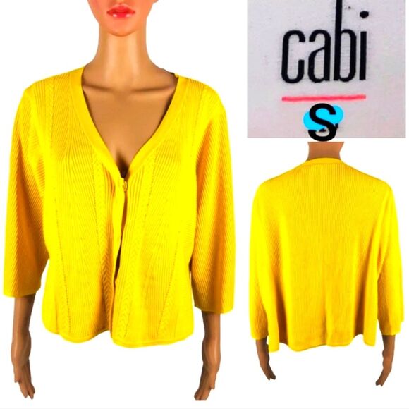 CAbi style #5637 Sunny Sweater, slightly cropped, 4 snap closure, cotton blend S - Picture 4 of 10